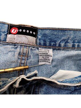 Vintage Jeans 34x30 Baggy Y2K Skater Utility Carpenter Jnco Side Zip 90s
